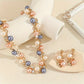 Luxury Elegant Pearl Necklace Rhinestone Metal Colorful Pearl Necklace Leaf Women Jewelry Necklace Earrings Set Gifts