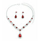 3 pieces of women's crystal droplet necklace with earrings set for wedding evening dress accessories