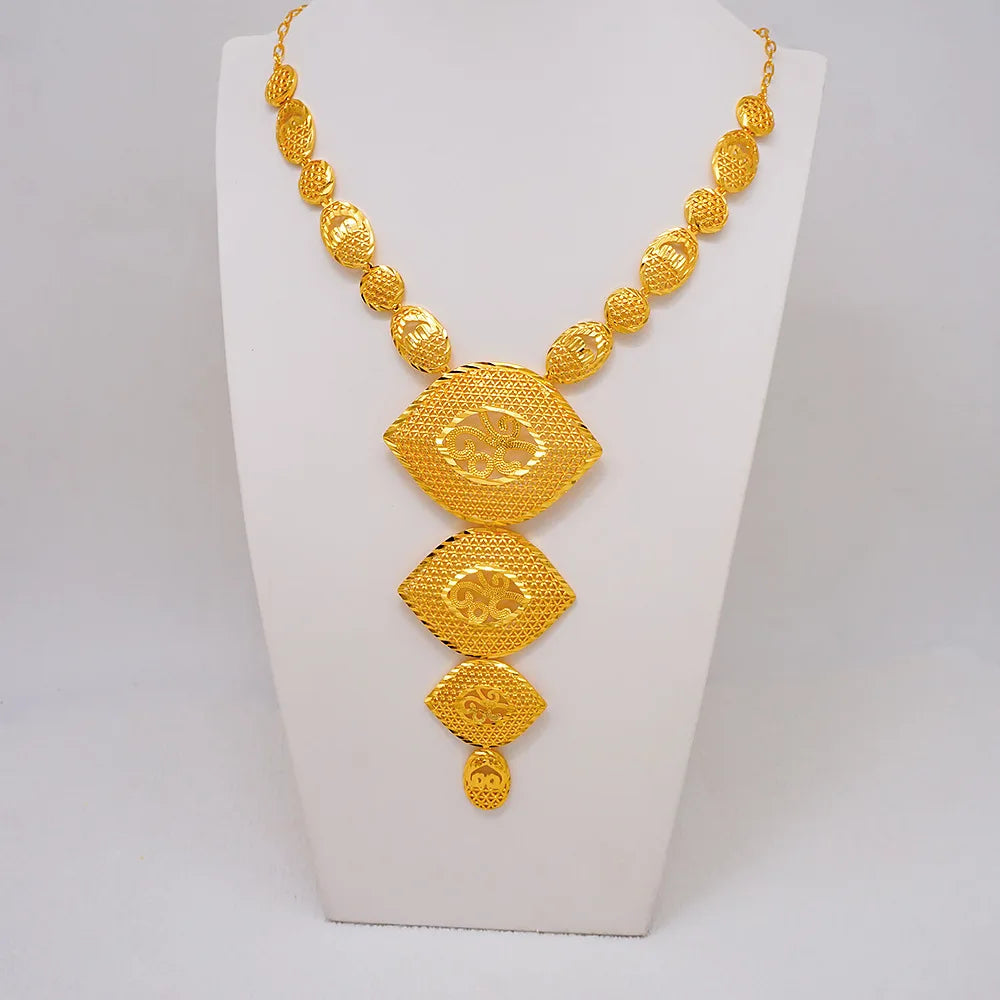 24K Pure Gold Set | Ginkgo leaf with pearls, leaf - shaped necklace, dainty earrings, romantic autumn charm