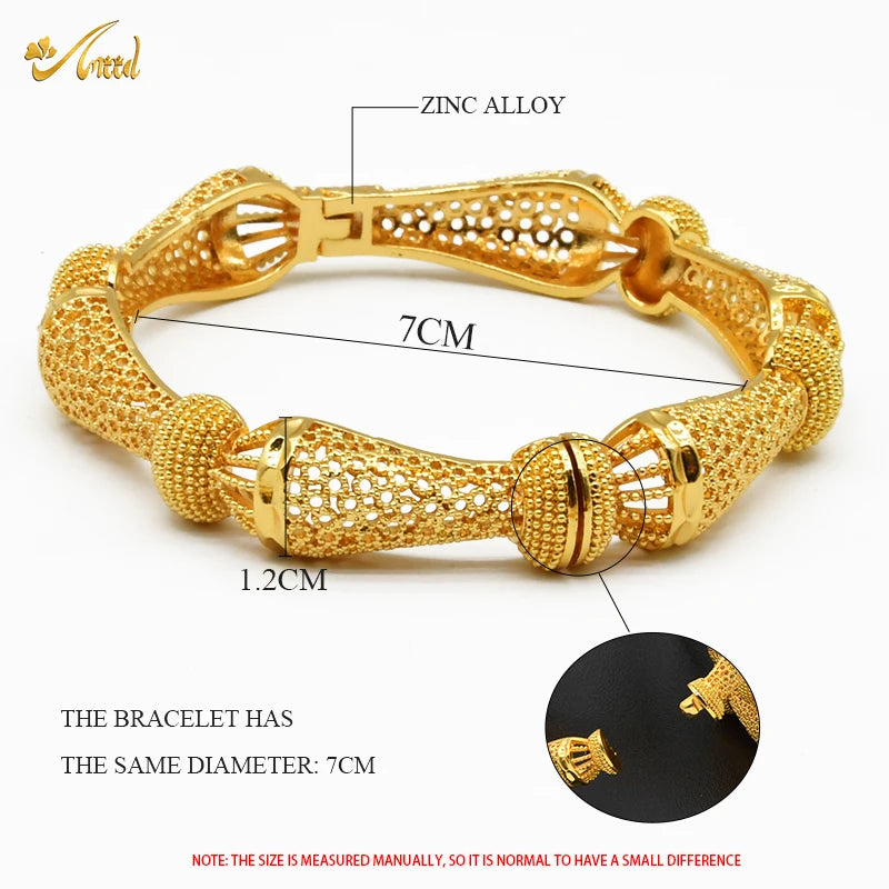 XUHUANG Dubai African Luxury Gold Color Bangles 24K Jewelry Engagement For Women Bridal Wedding Bracelets Trend Jewellery Gifts