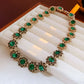 1/4 Pcs French Retro Rhinestones Choker Necklaces for Women Luxury Green Flower Ear Studs Elegant Snape Bracelet Jewelry Sets M