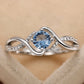 2025 New Fashion Sea Blue Cubic Zirconia Women's Wedding Ring Luxury Engagement Party Elegant   Brilliant Jewelry