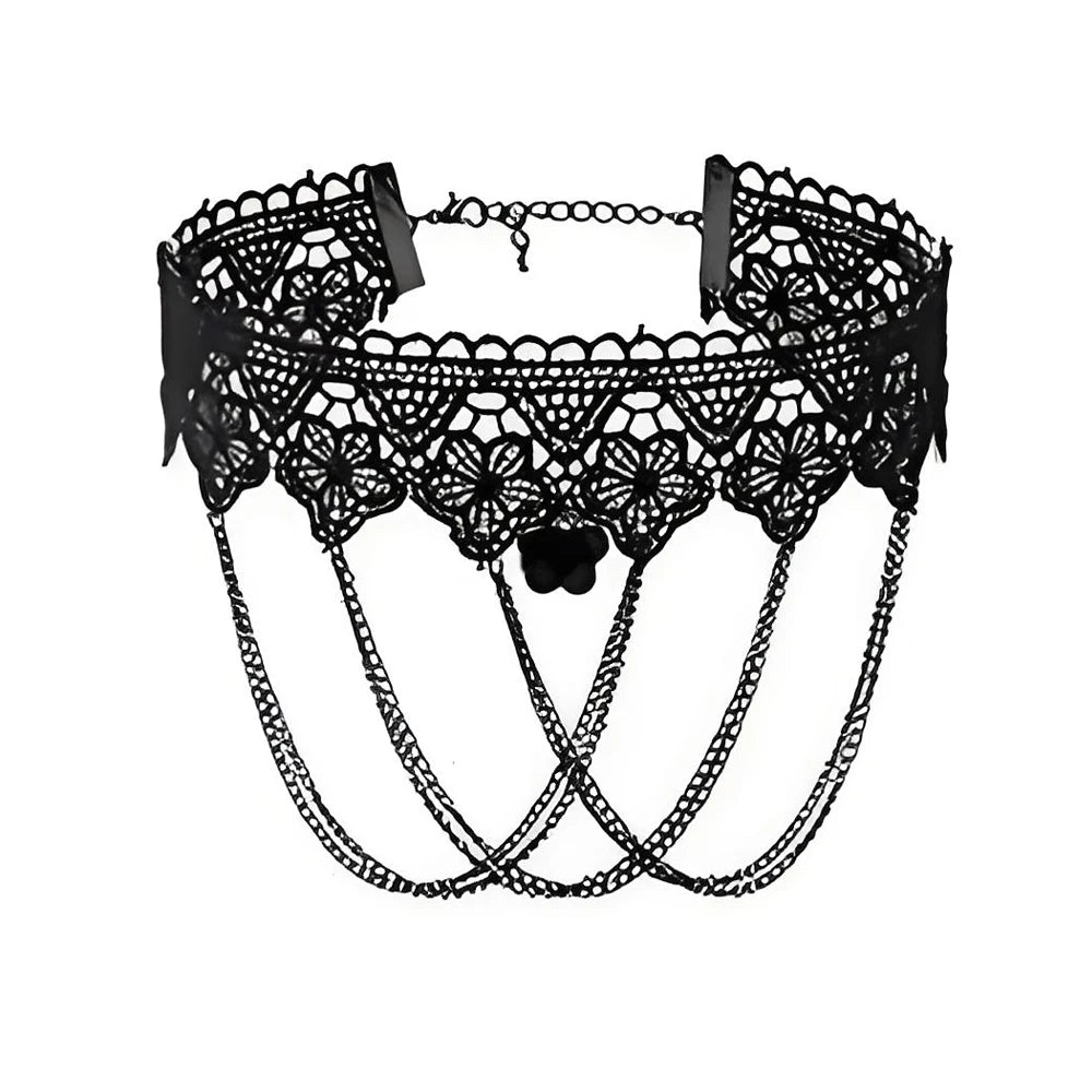 Neo-Gothic Punk Black Sexy Lace Chokers Necklace For Women Fashion Retro Clavicle Chain Halloween Collar Choker Steampunk Gifts