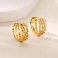 Zircon Geometric Snake Earrings for Women Multi Layered Gold Color Small Hoop Earrings Fashion Ear Piercing Wedding Jewelry