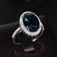New Charming Blue CZ Women Rings Wedding Party Accessories Bling  Graceful Bridal Eternity Ring Trendy Jewelry Wholesale