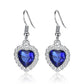 4Pcs/set Titanic Heart of Ocean Necklaces for Women Love Heart Blue Crystal Zircon Jewelry Sets Female Wedding Party Jewelry