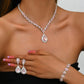 Minimalist Water drops Jewelry Set for Women Crystal Necklace Bracelet Earrings Set Gift Banquet Wedding Anniversary Accessories