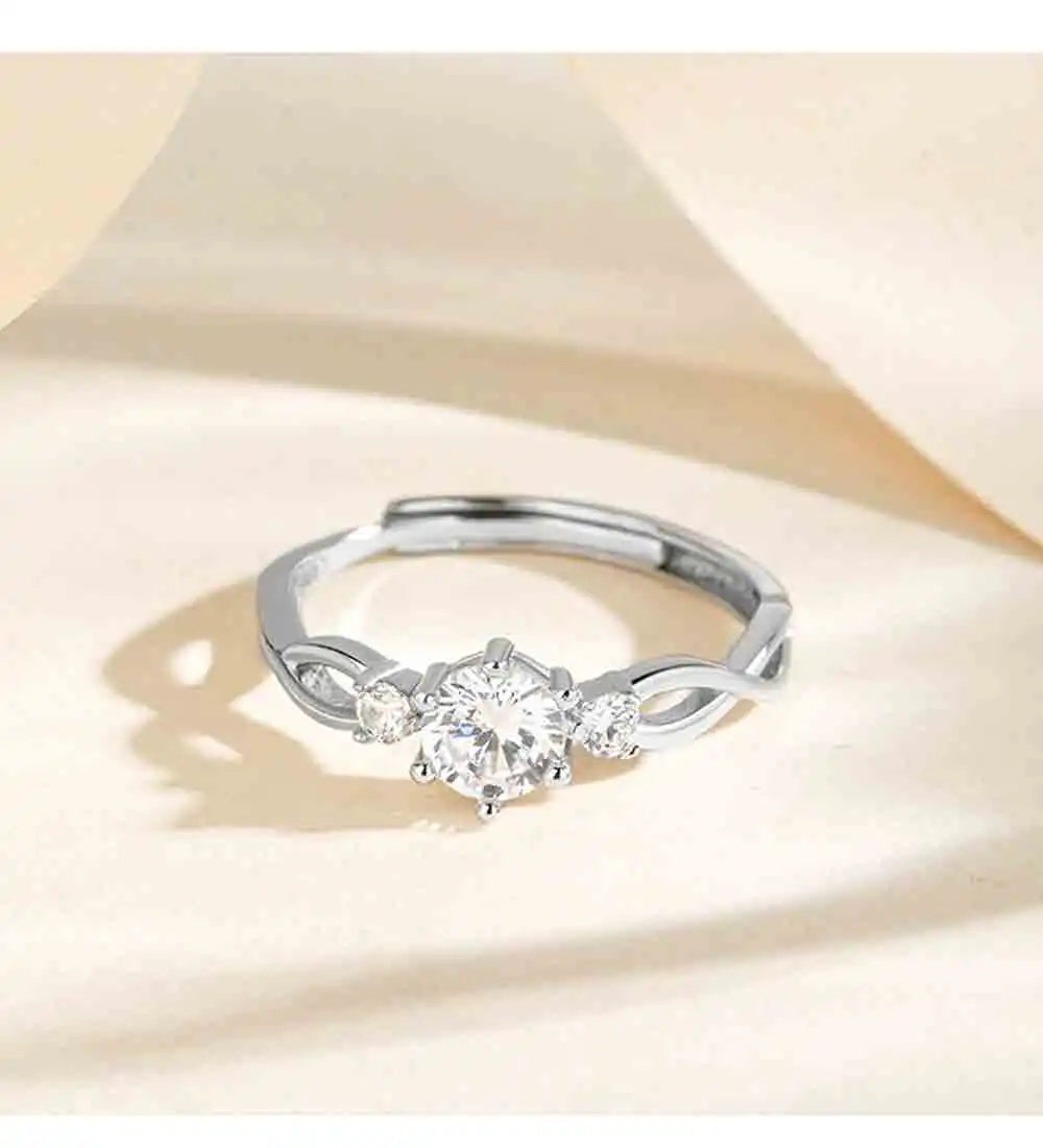 European American Fashion New Vintage Hollow Out Zircon Rings Hip Hop Party Opening Adjustable Ring for Women Gift