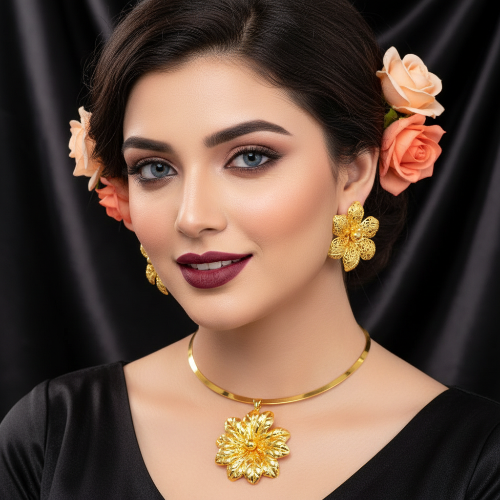 Zenat Dubai 24K Gold Plated Wedding Jewelry Set