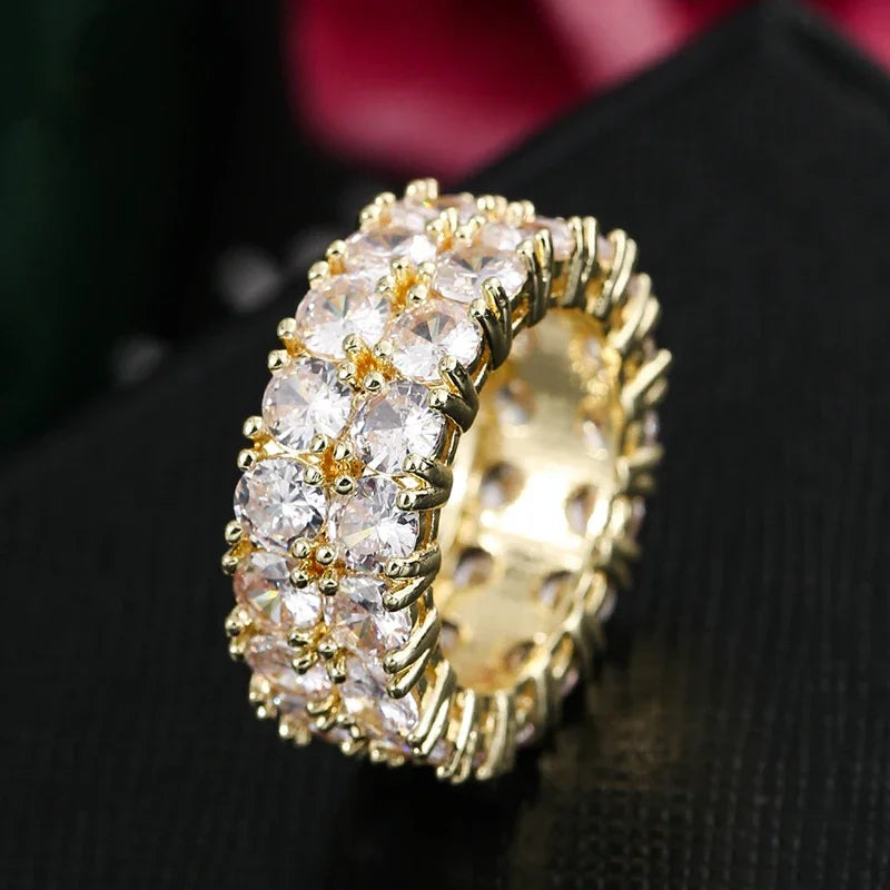 Luxury Female White Crystal Stone  Ring Irregular Zirconia Wedding Rings for Women Trendy Geometric Zircon Engagement Ring