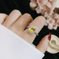 New Elegant Yellow Cubic Zirconia Women Rings Luxury Wedding Anniversary Party Lady's  Accessories Bright Fashion Jewelry