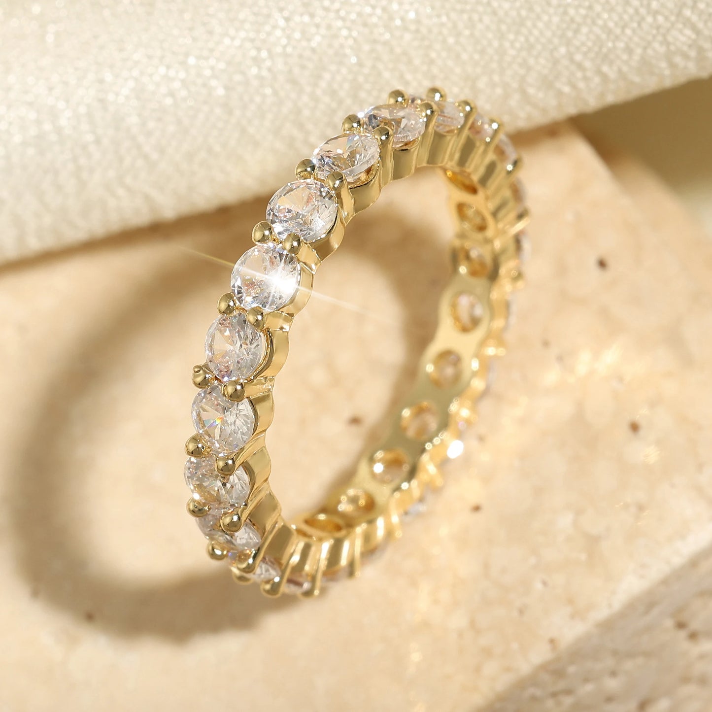 Classic Baguette Cubic Zirconia Engagement Rings for Women Luxury 18K Gold Color Plated Wedding Party Jewelry