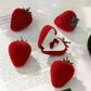 Strawberry Box Cute Jewelry Boxes Ring Flocking Storage Box
