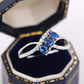 2025 New Blue Cube Zircon Ring Fashionable and Elegant High End Women's Bridal Wedding Luxury Personalized Jewelry Accessories