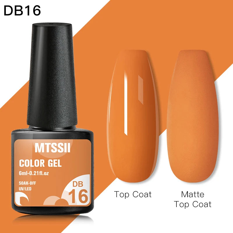 Mtssii 6ML Reflective Gel Nail Polish Shiny 14 Colors Semi-permanent UV Gel varnish Hybrid Nail Polish for Nail Art Manicure
