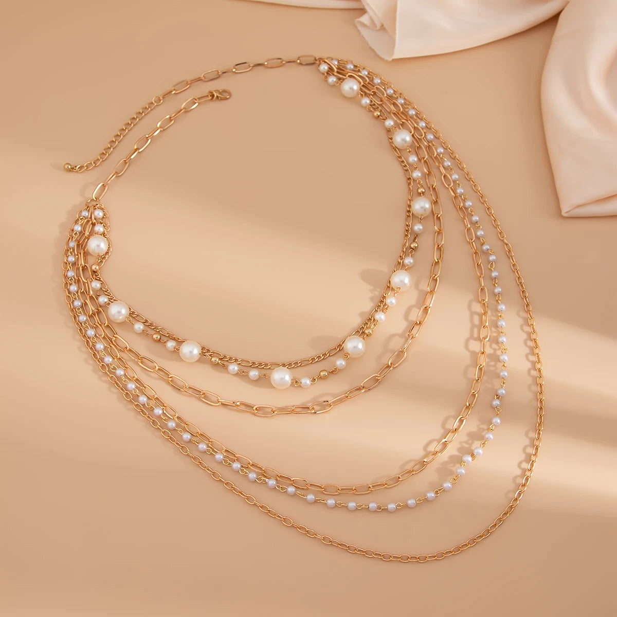 PuRui Trendy A multi-layered Slender Imitation Pearl Round Necklace For Women Temperament Banquet Aesthetic Jewelry Accessories