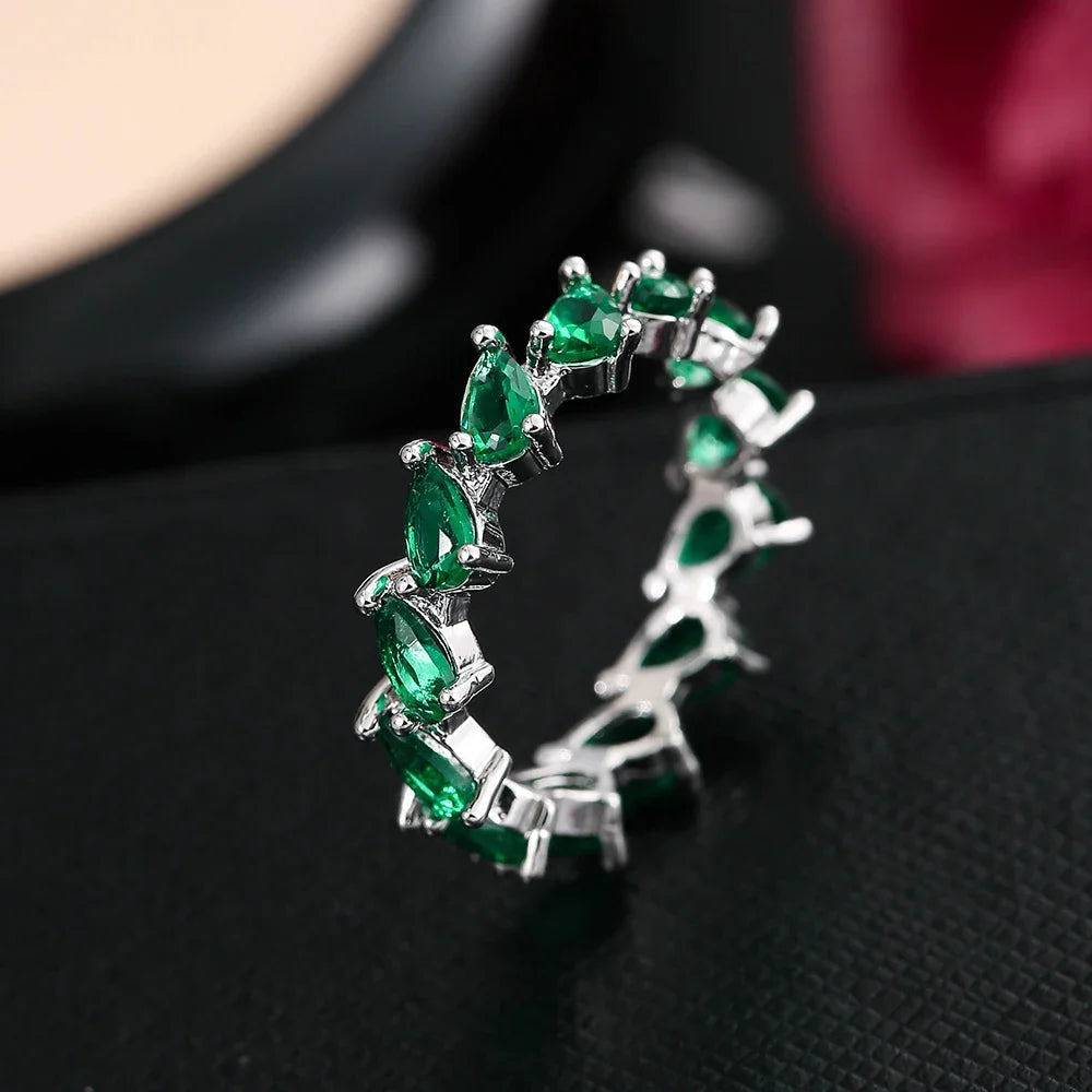 Fashion Luxury Multicolor Charm Zircon Wedding Rings for Women Round Square Stone Party Ring Jewelry