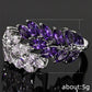 2025 New Purple Cubic Zirconia Ring with Sparkling Square Crystal, High End Women's Personalized Fashion Cocktail Party Jewelry
