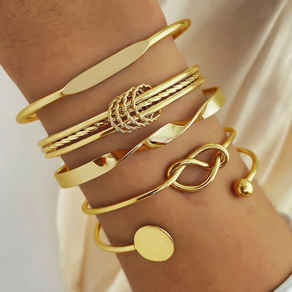 5Pcs Set Gold/Silver Color Bracelet