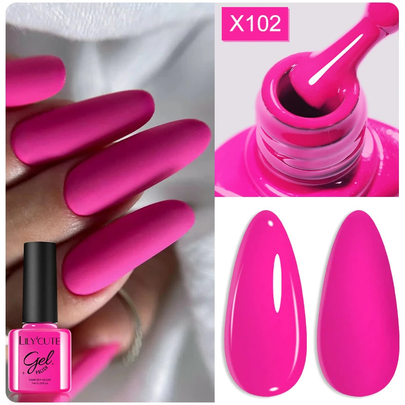 LILYCUTE Ancora Red Autumn Winter Gel Nail Polish Semi Permanent Soak Off UV LED Gel Varnish Manicure Nail Supplies