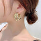 Three-layers Gold Color Women Dangle Earrings C-shaped Hollow Tube Metal Drop Earrings Personality Punk Ear Jewelry Party Gifts