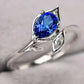2025 New Blue Cube Zircon Attends Banquet Ring Fashionable, Elegant, High End Women's Bridal Luxury Inlaid Jewelry Accessories