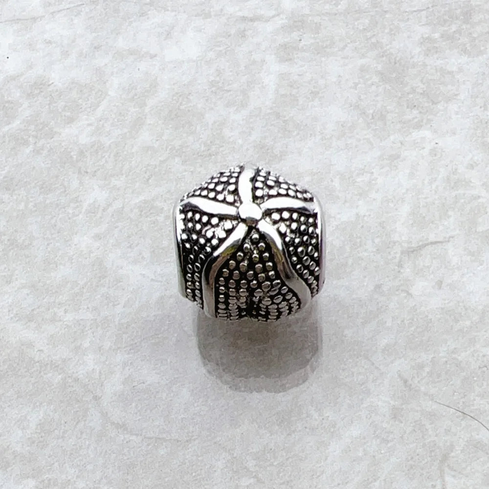 Charm Bead Blackened Starfish 925 Sterling Silver Vintage Karma Jewelry Ocean Accessories For Men Women