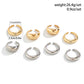 8 Pcs Chunky Open Smooth Surface Rings Set for Women Trendy Gold Color and Silver Color Mixed Finger Rings Accessories Fashion