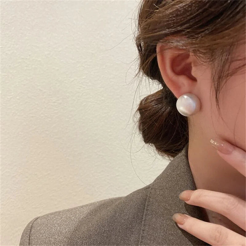 Luxurious Simple Design Brushed Frosted Metal Semicircle Earrings 2023 New Jewelry for Women Christmas Party Fashion Accessories