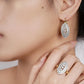 Evil Eye Style Design Fashion Earrings Ring Sets For Woman Copper Plated 14K Gold 2 Tone For Party Wedding Luxury  Jewelry Gifts