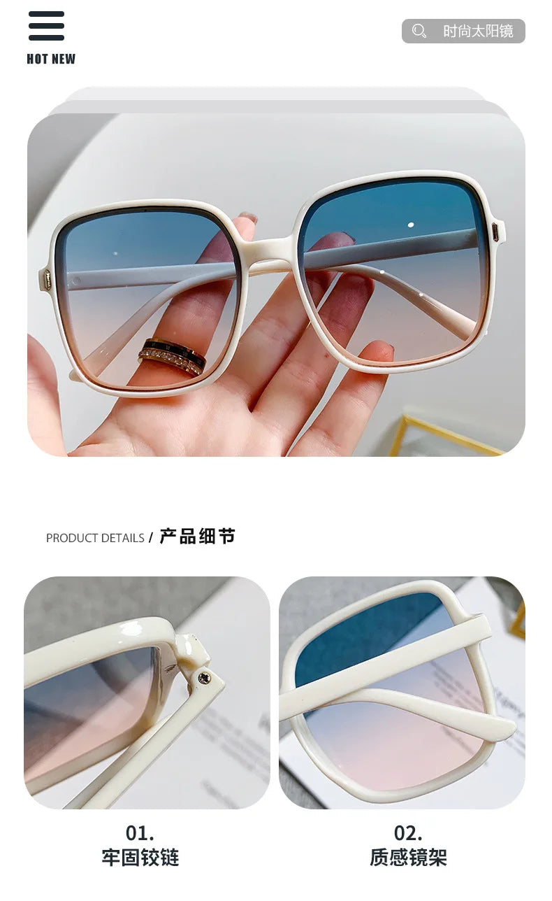New Oversized Rectangle Sunglasses Women's Fashion Square Sun Glasses Men's Classic Vintage Eyewear UV400 Oculos De Sol