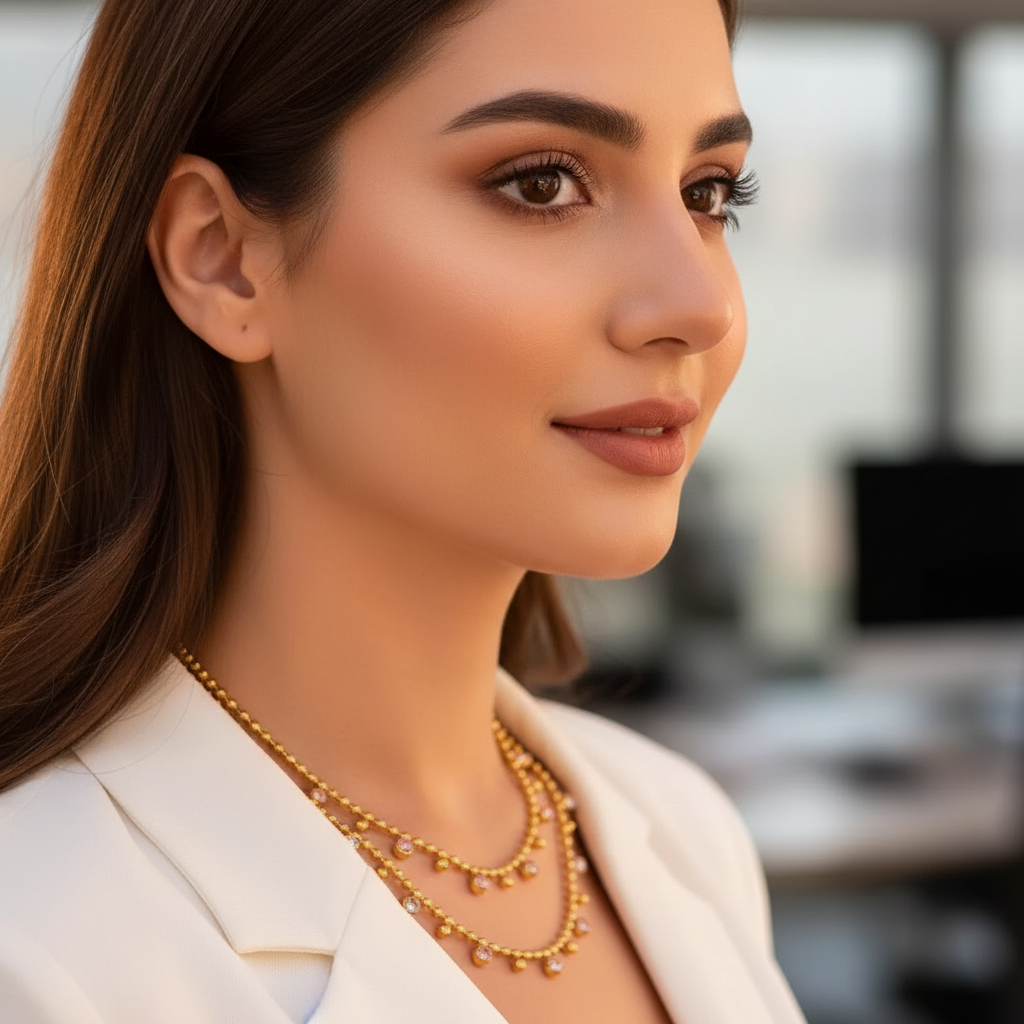 Zenat Vintage Round Zircon Tassel Pendant Necklace