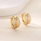 Zircon Geometric Snake Earrings for Women Multi Layered Gold Color Small Hoop Earrings Fashion Ear Piercing Wedding Jewelry