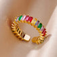 Delicate Colorful Zircon Rings for Women New In Gold Color Wedding Ring Aesthetic Fashion Jewelry Gift anillos mujer