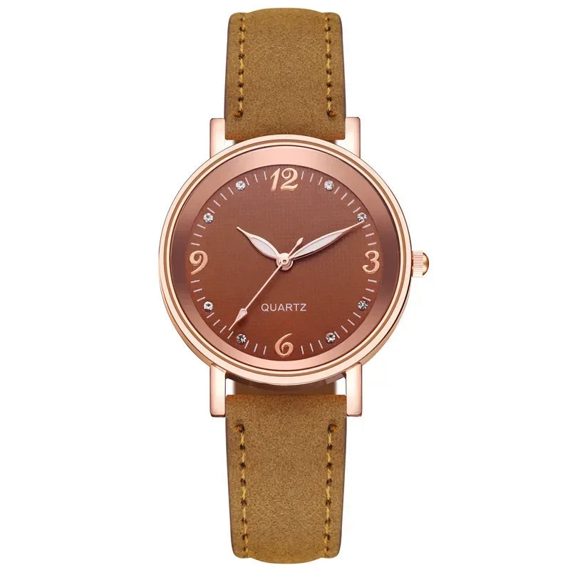 Light Luxury Luminous Quartz Wristwatches for Women Elegant Leather Band Analog Quartz Watches Casual Versatile Watches 스켈레톤 시계