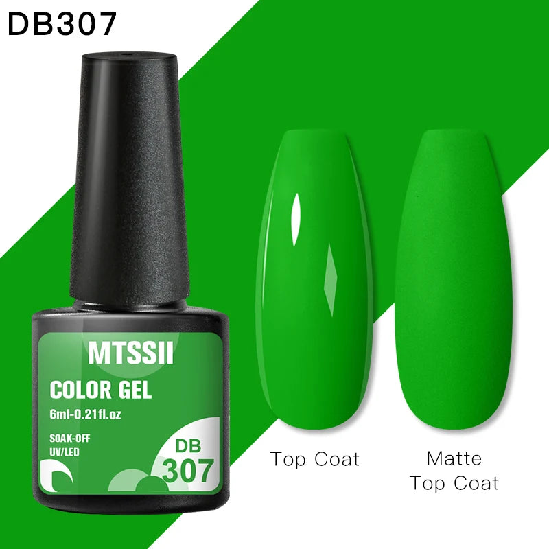 Mtssii 6ML Reflective Gel Nail Polish Shiny 14 Colors Semi-permanent UV Gel varnish Hybrid Nail Polish for Nail Art Manicure