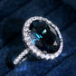 New Charming Blue CZ Women Rings Wedding Party Accessories Bling  Graceful Bridal Eternity Ring Trendy Jewelry Wholesale