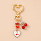 Cute Enamel Flower Butterfly Keychain Women Girls Love Heart Key Ring Pendants Handbag Decor DIY Handmade Jewelry Gifts
