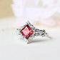 2025 New Elegant Red Corundum Ring with Extra Large Zircon Fashion Party Jewelry Flower Dove Egg Shining First
