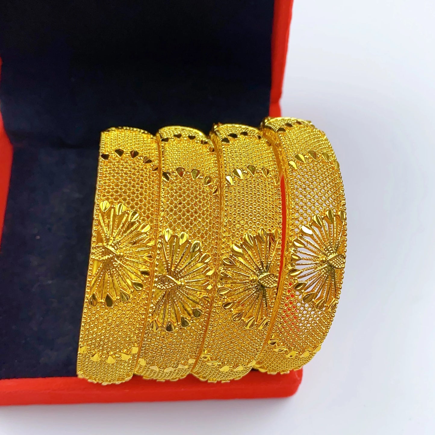 ANIID Fashion Dubai Bridal 24k Gold Color Round Bracelets Bangles  Ethiopian Luxury Hand Jewelry for Indian Wedding Party Gifts
