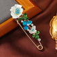 Sweet Flower Shape Lapel Pin Inlaid Shiny Rhinestones Brooches All-match Versatile Corsage Accessories