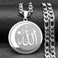 Muslim Islamic Quran Allah Crescent Moon Star Pendant Necklaces Stainless Steel Religious Amulet Ramadan Festival Jewelry
