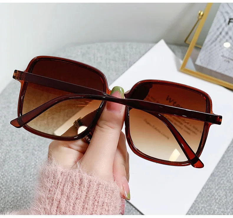 New Oversized Rectangle Sunglasses Women's Fashion Square Sun Glasses Men's Classic Vintage Eyewear UV400 Oculos De Sol