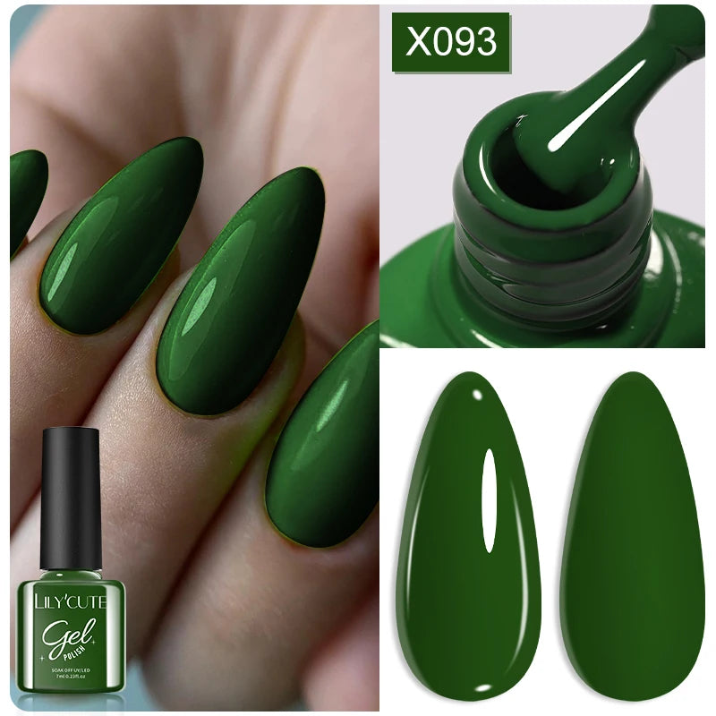 LILYCUTE Ancora Red Autumn Winter Gel Nail Polish Semi Permanent Soak Off UV LED Gel Varnish Manicure Nail Supplies