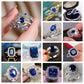 2025 New Blue Cube Zircon Attends Banquet Ring Fashionable, Elegant, High End Women's Bridal Luxury Inlaid Jewelry Accessories