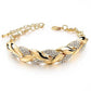 1PC Hip Hop Leaf Bracelet Women's Gold Twisted Shining Crystal Stone Pendant Bracelet Elegant Adjustable Chain Daily Jewelry