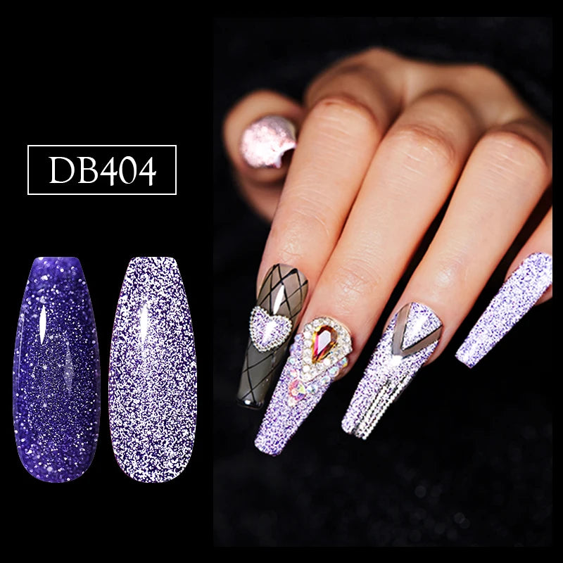 Mtssii 6ML Reflective Gel Nail Polish Shiny 14 Colors Semi-permanent UV Gel varnish Hybrid Nail Polish for Nail Art Manicure