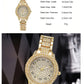 Luxury Women Gold Watch Fashion Ladies Quartz Diamond Wristwatch Elegant Female Bracelet Watches Set Reloj Mujer