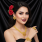 Zenat Luxury Flower Necklace Sets Wedding Gold Plated