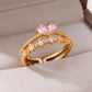 Delicate Colorful Zircon Rings for Women New In Gold Color Wedding Ring Aesthetic Fashion Jewelry Gift anillos mujer